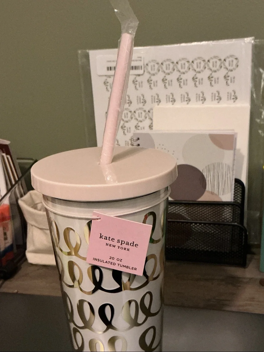 Kate Spade New York Heart Knot 20oz Insulated Tumbler NWT